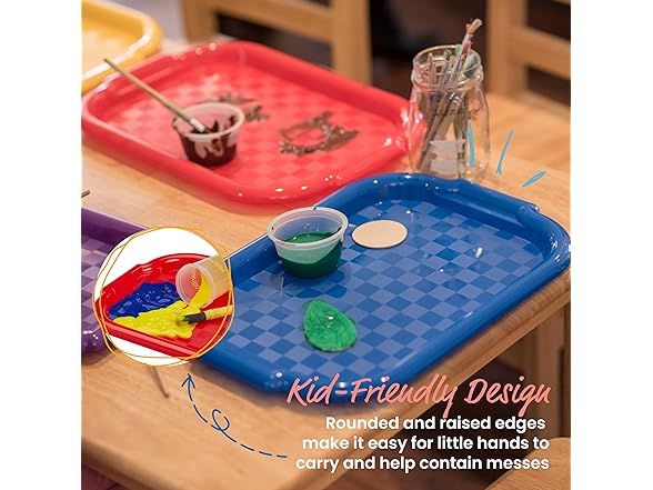 ECR4Kids Colorful Plastic Art Trays
