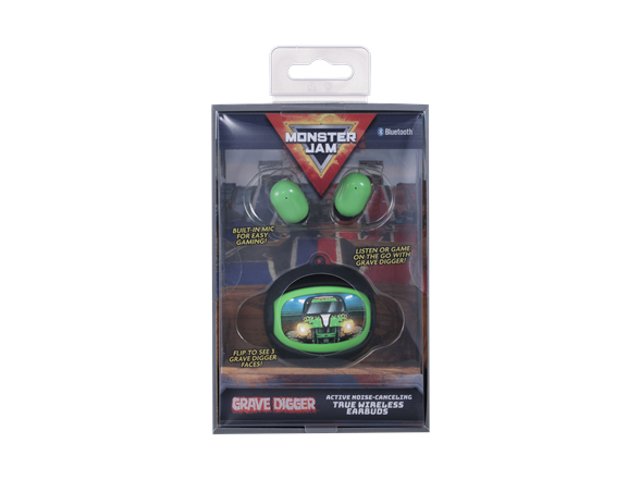 Grave Digger TWS Earbuds w/ Flip Case