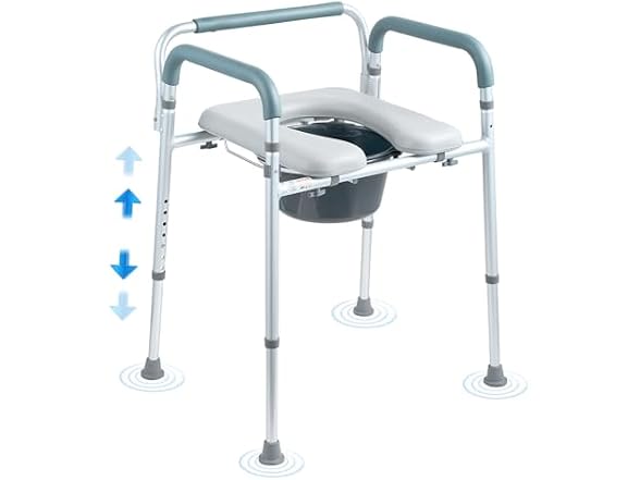 Commode Chair, Bedside Commode with Padded Seat