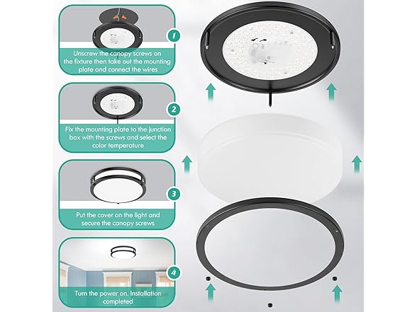Brightever LED Flush Mount Ceiling Light Fixture Dimmable