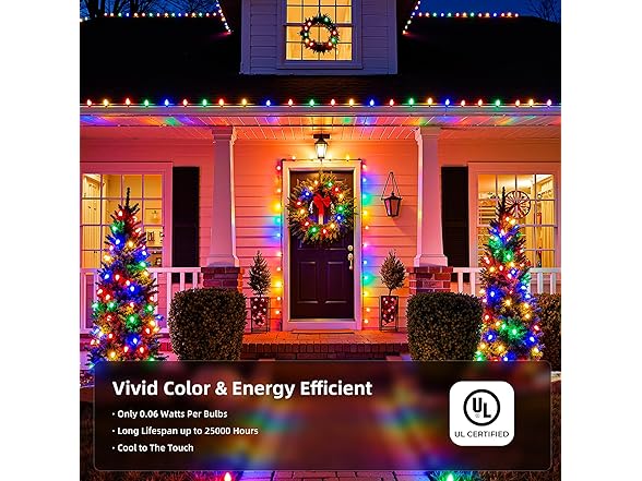 Brightown C9 LED Christmas Lights Outdoor, 97ft 150 LED