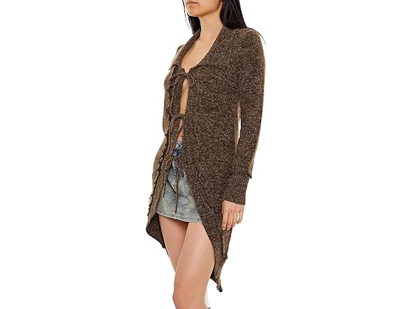 Forever 21 Women (XS) Tie-Front Longline Sweater