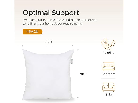 Acanva Throw Pillow Insert 28"x28"