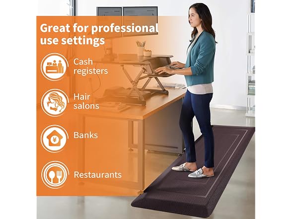 UKISS Brown 20" x 48" Cushioned Comfort Mat