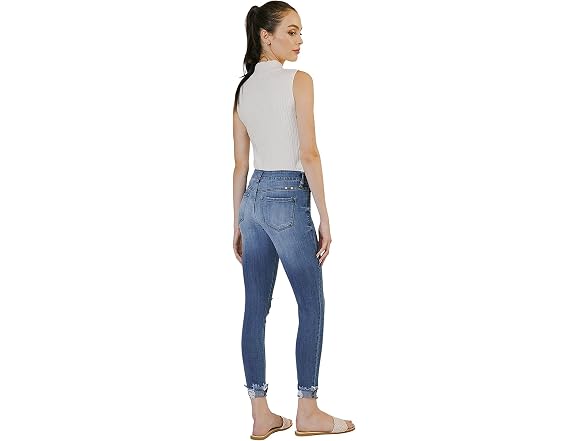 Kan Can Women (28) Mid-Rise Ankle Frayed Jeans