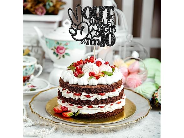 Out Single Digits I'm 10 Cake Topper