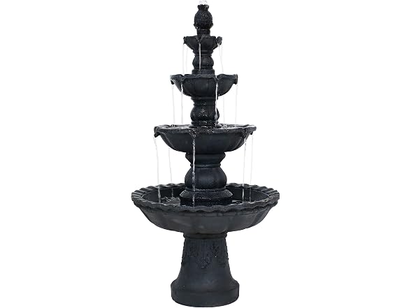 Sunnydaze 52" 4-Tier Large Outdoor Water Fountain