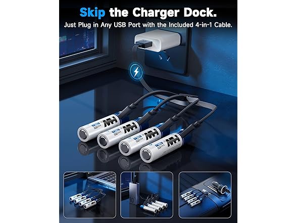 USB Rechargeable AAA Batteries