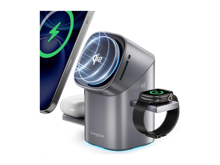 EnergyCell Rotating 3 in 1 Wireless Charger