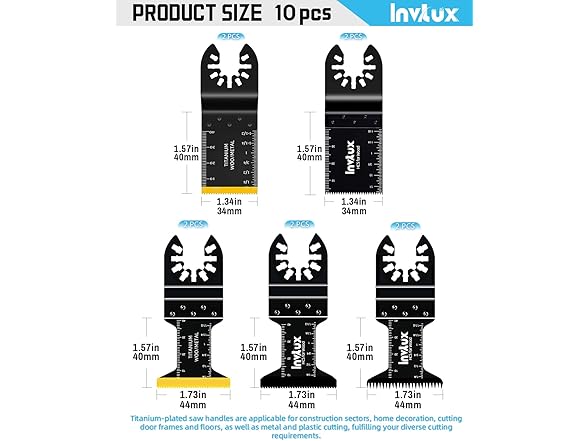10Pcs Oscillating Saw Blades Titanium