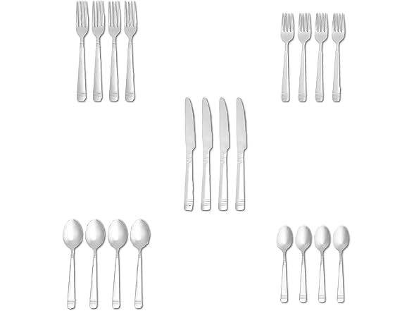 Amazon Basics Silverware, 20-Piece
