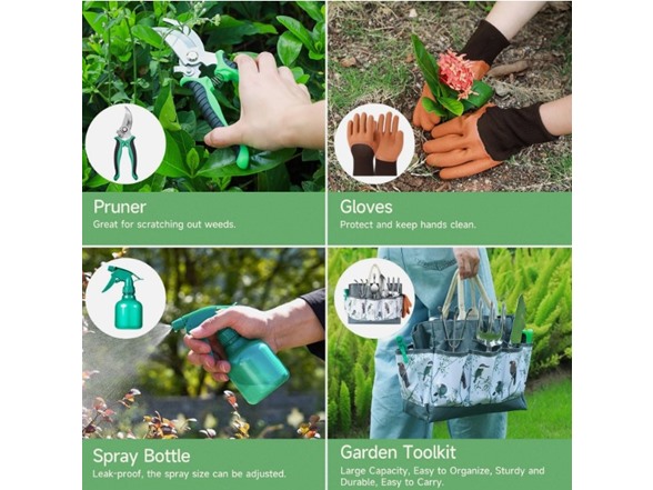 9-Piece Stainless Garden Tool Set w/ Bag