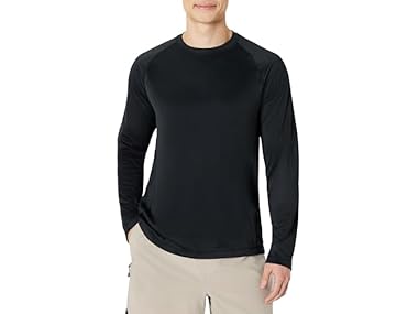 $7.99, Was $15.90, 49% Off! Amazon Essentials Men LS Quick-Dry UPF 50 Swim Tee dealfomo