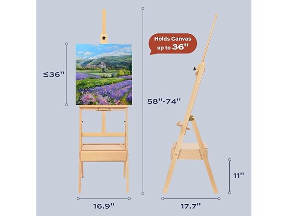 Adjustable Beech Wood Painting Easel