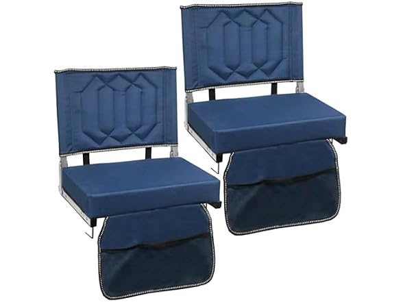 SAILARY Folding Stadium Chair, 2-Pack, Navy