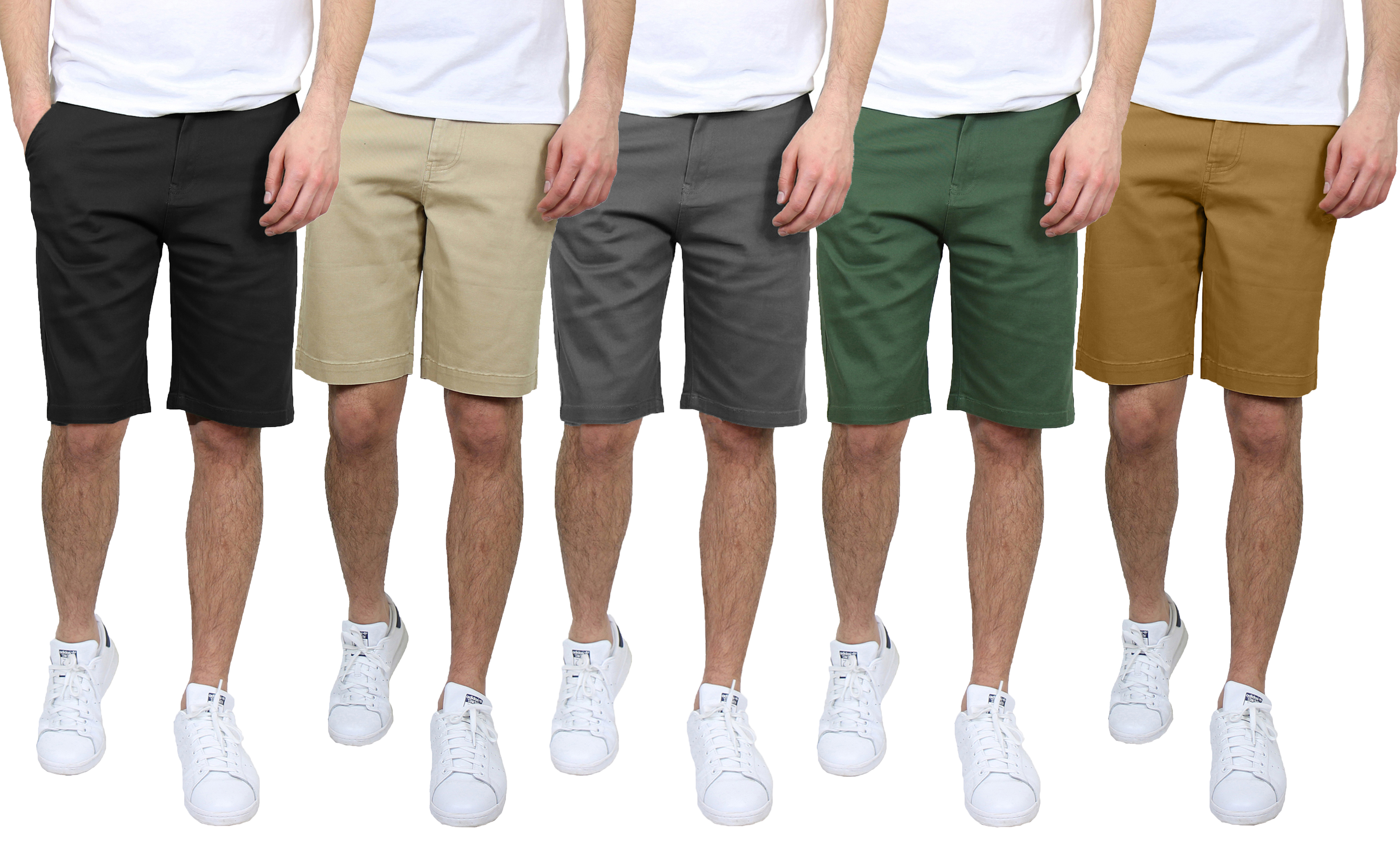 2Pk Asst Mens Stretch Chino Shorts - Gallery 15