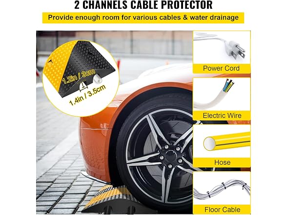 Modular Rubber Traffic Speed Bump 2 Channel
