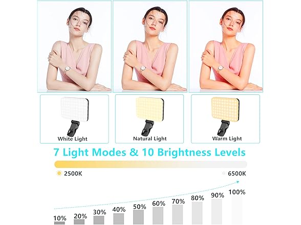 Anautin Selfie Light, 60 LED 2200mAh Rechargeable Cell Phone Fill Light