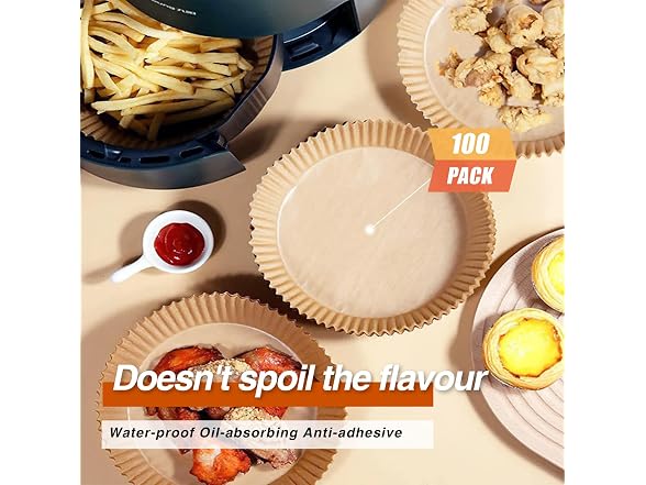 Air Fryer Liners, 100Pack Round