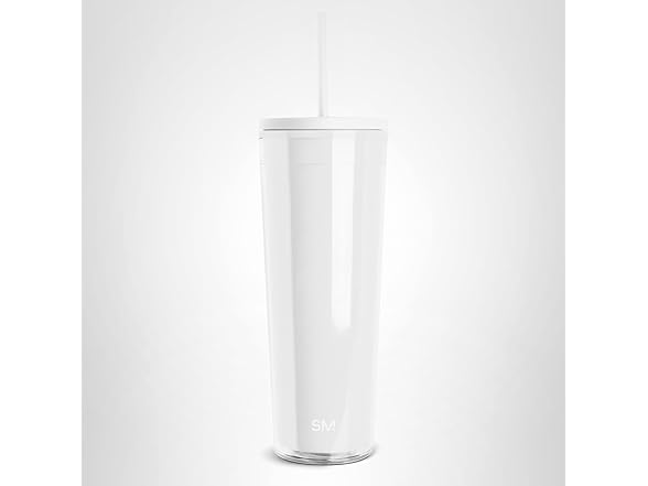 Simple Modern Plastic Tumbler with Lid and Straw  24oz | Winter White