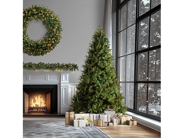 National Tree Company 9' Pre-Lit Downswept Douglas Fir Artificial Christmas Tree