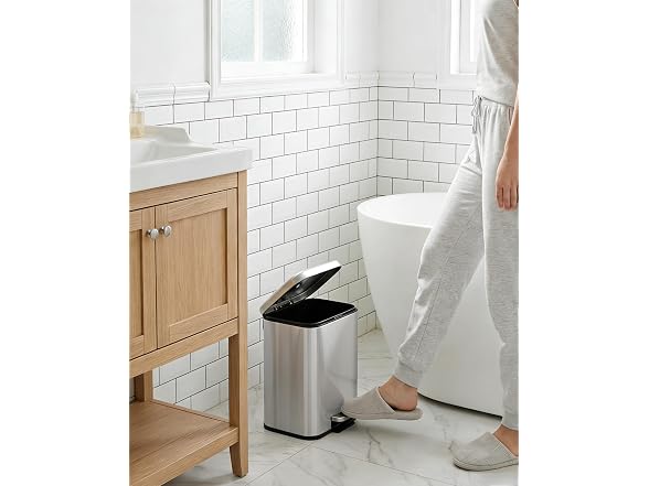 Takywep 12L Rectangular Stainless Steel Trash Can