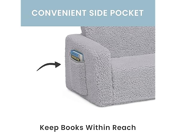 Delta Children Cozee Flip-Out Sherpa 2-in-1 Convertible Sofa to Lounger