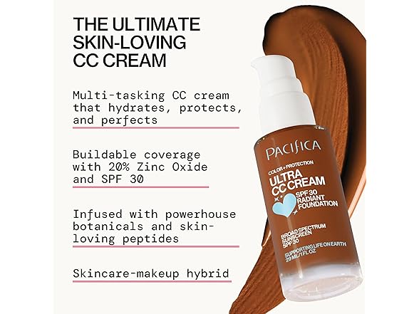 Pacifica Ultra CC Cream Radiant Foundation SPF 17 - Cool-Deep