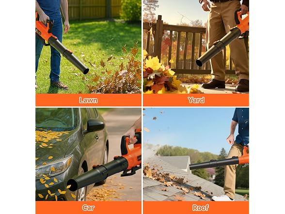 QIYORL Cordless Leaf Blower Orange