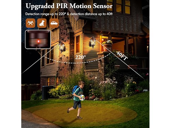 BesLowe Large Motion Sensor Outdoor Wall Light