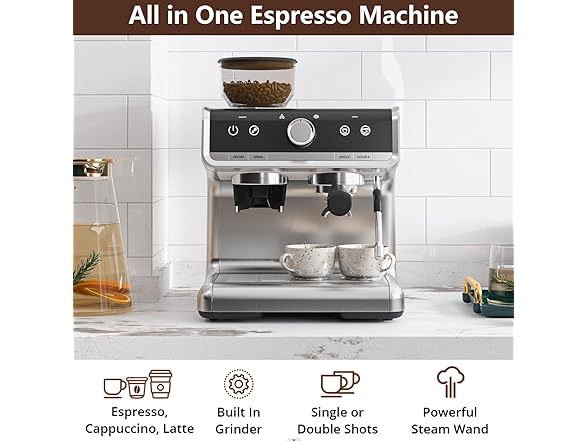 Acekool 20 Bar Espresso Machines with Grinder
