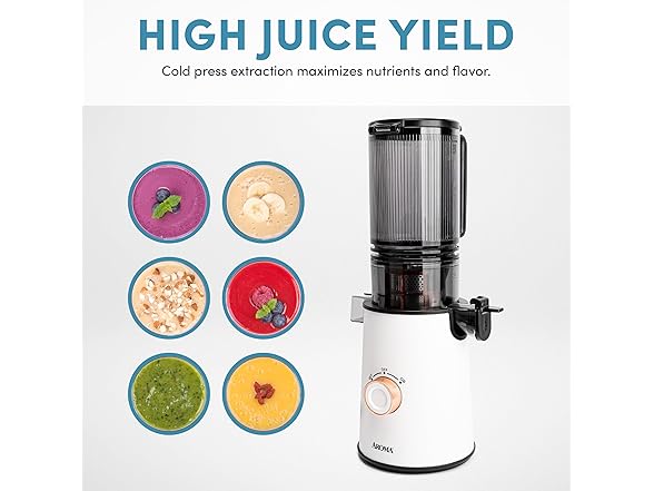 AROMA AROMA® Cold Press Juice Machine Slow Masticating Fruit