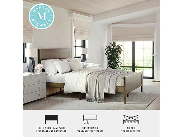 Martha Stewart Corbin Wood Platform Bed