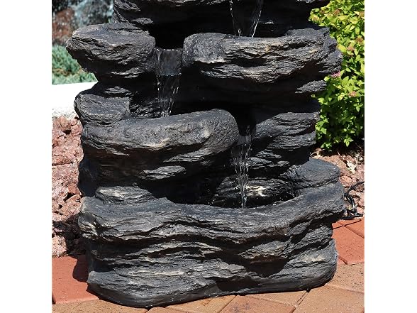 Sunnydaze Decor Rock Falls Fountain Grey - Gallery 8