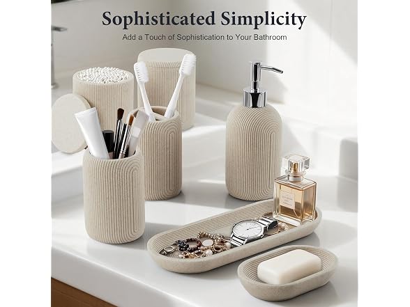 Z ZONAMA 7 Piece Bathroom Accessories Set
