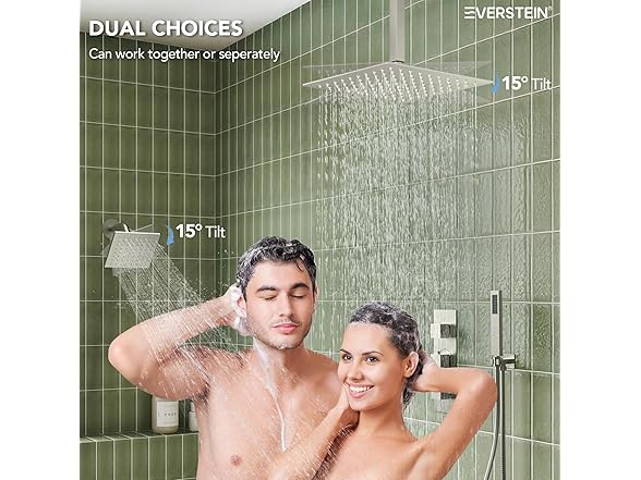 EVERSTEIN SFS1004A-NK12 Brushed Nickel 12" Shower System