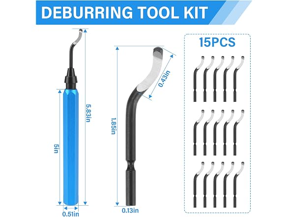 qianying CON-120 Deburring Tool Set, 15 Blades