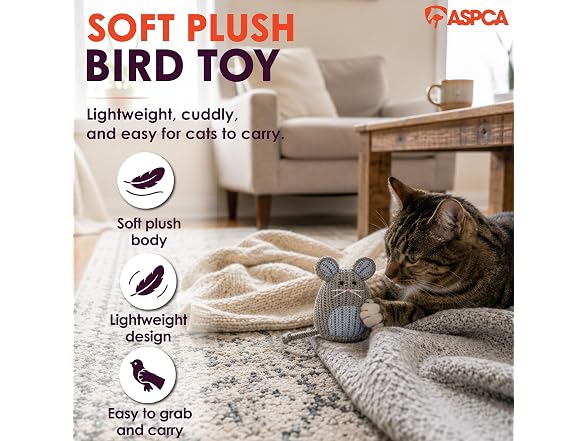 ASPCA Chirping Bird Cat Toy – Catnip-Infused