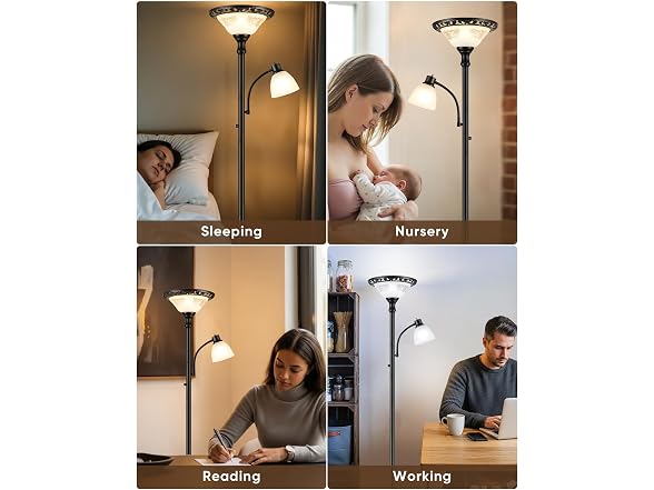 PARTPHONER Torchiere Floor Lamp Metal RIm