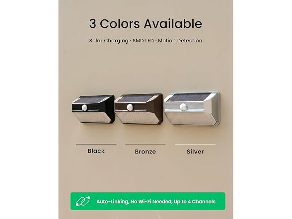 Home Zone Security ES01184G 4Pk Solar Power Security Wall