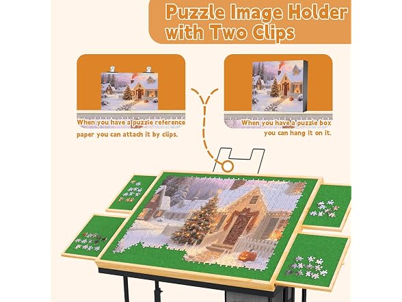 Jigsaw Puzzle Table with Drawers - Gallery 5