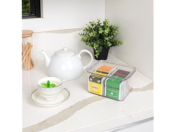 Smart Design 4-Compartment Tea Organizer