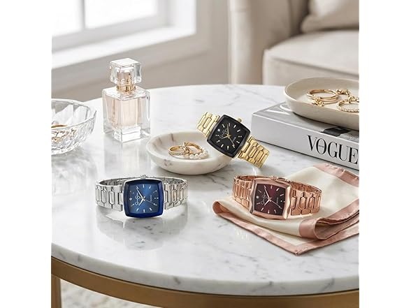 Jessica Simpson Square Watch Metal Band