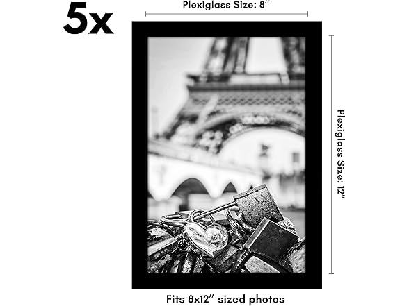 Americanflat 8x12 Picture Frame Set of 5