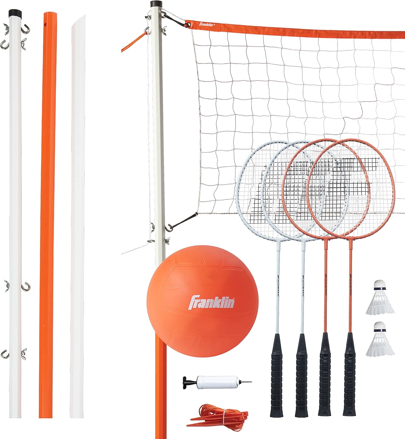 Franklin Sports Starter Volleyball Badminton Combo Set - Gallery 9