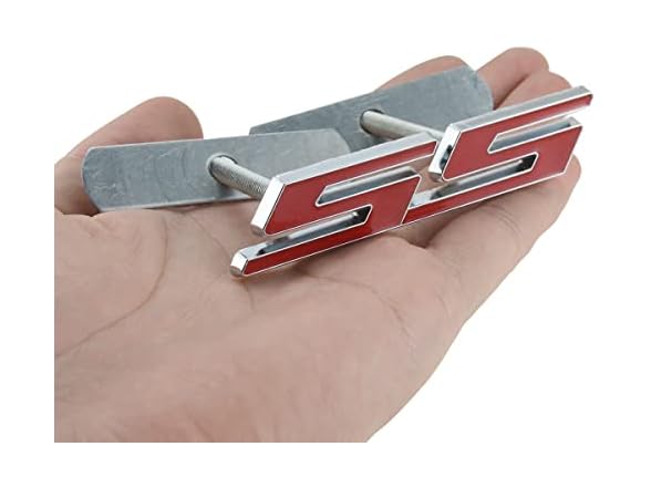 Front Grille SS Emblem Silver Red 1Pc