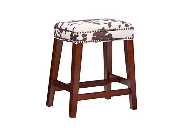 Linon Harlow Brown Cow PrintBackless Counter Stool 24" (Open Box)