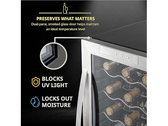 Schmecke 18 Bottle Compressor Wine Cooler Refrigerator w/Lock