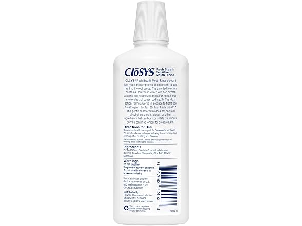 CloSYS Mouthwash 32 Ounce Fresh Breath Mouthwash