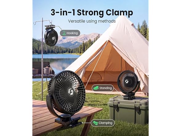 8" Clip on Fan, 20000mAh Rechargeable Fan